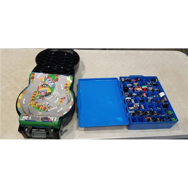 HOTWHEELS CARS IN CARRY CASE AND GOOD YEAR CARRY CASE - EMPTY