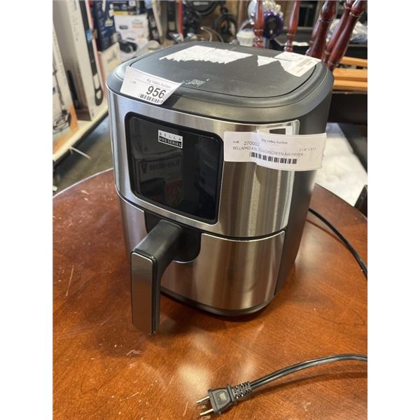 AS NEW UNUSED BELLAPRO 4.0L TOUCHSCREEN AIR FRYER - TESTED WORKING, RETAIL $199