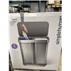 Image 1 : SIMPLE HUMAN DUAL COMPARTMEWNT STEP CAN, 58LITRE