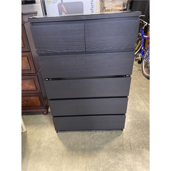 BLACK IKEA 6 DRAWER DRESSER