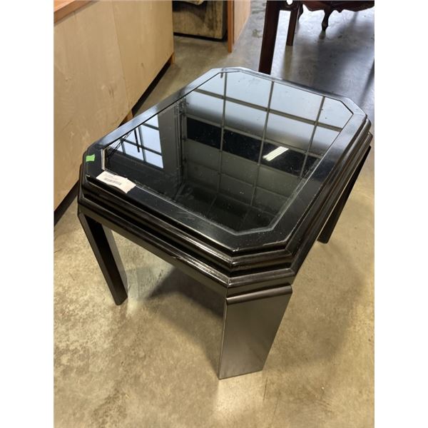 GLASS INSERT END TABLE