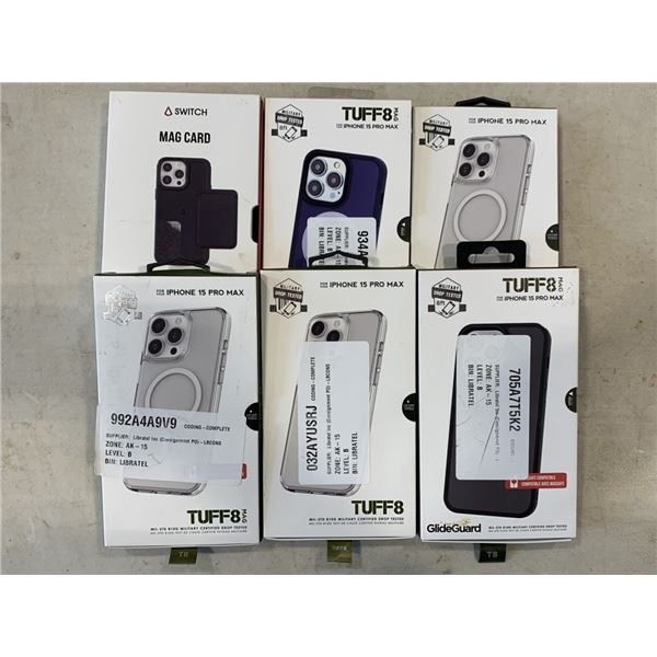 IPHONE 15 PRO MAX WALLET CASE AND 5 CASES