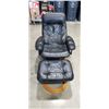 Image 1 : LEATHER SWIVEL CHAIR W/ FOOT STOOL