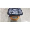 Image 2 : LEATHER SWIVEL CHAIR W/ FOOT STOOL