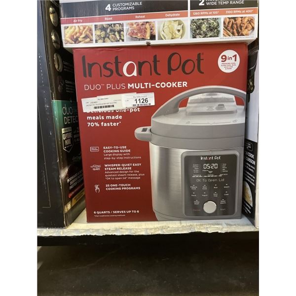 INSTANT POT DUO PLUS 9IN1 6QT ELECTRIC PRESSURE COOKER - TESTED WORKING, RETAIL $199
