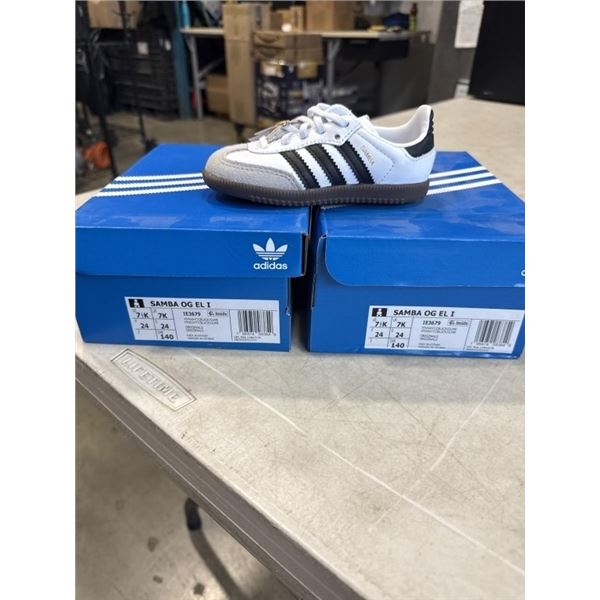 2 NEW PAIRS ADIDAS SAMBA OG EL 1 SIZE US 7.5K