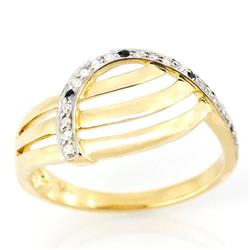 0.22Ct 4 Black & 18 White Diamond Ring Yellow 9K Gold (JEW-9092X) (JEW-9092X)