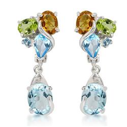 49ct Fancy Natural Peridot Citrine Topaz Sterling Earring (JEW-1666)