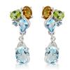 49ct Fancy Natural Peridot Citrine Topaz Sterling Earring (JEW-1666)