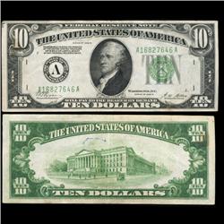 1928B $10 Federal Reserve Boston Note AU Scarce (CUR-05998)
