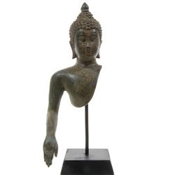 Bronze Thai Buddha Bust on Base   (CLB-115)