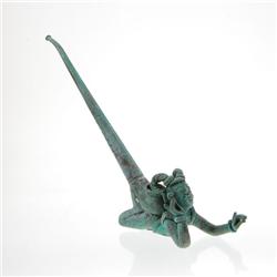 Antique Bronze Jester Thai Ritual Pipe (ANT-207)