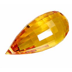 13.55ct Briolette Yellow AAA Citrine (GEM-16177A)