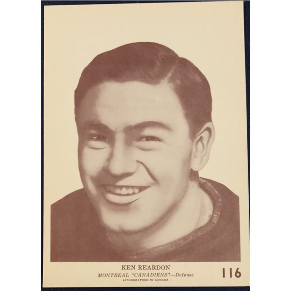 1939-40 O-PEE-CHEE V301-1 KENNY REARDON (HOF) ROOKIE CARD