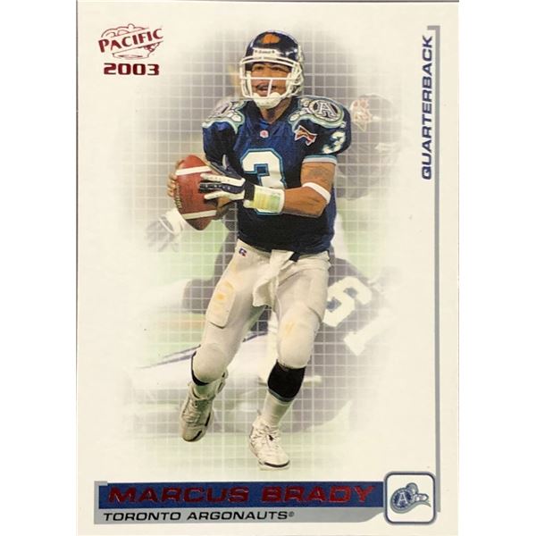 2003 PACIFIC CFL MARCUS BRADY ROOKIE CARD