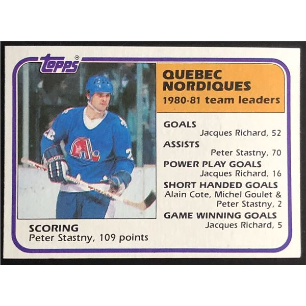 1981-82 TOPPS PETER STASTNY (HOF)