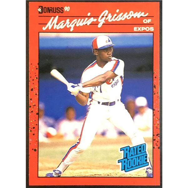 1990 DONRUSS MARQUIS GRISSOM ROOKIE CARD