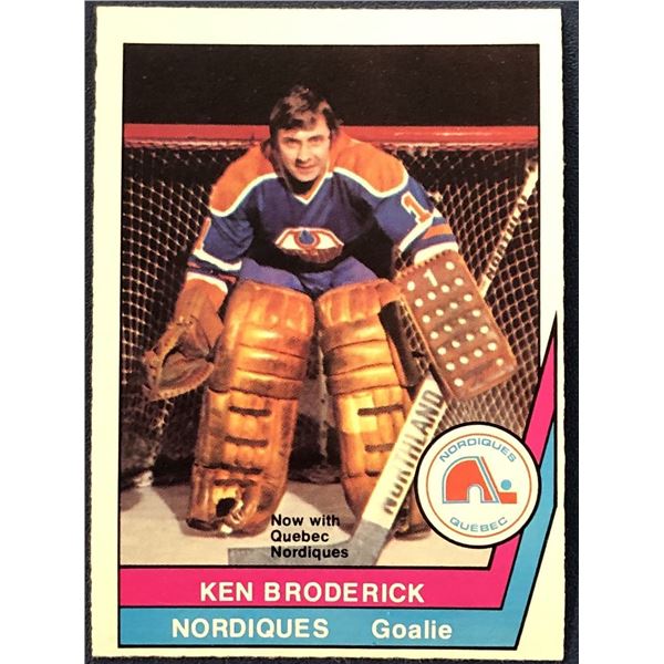 1977-78 O-PEE-CHEE W.H.A. KEN BRODERICK ROOKIE CARD