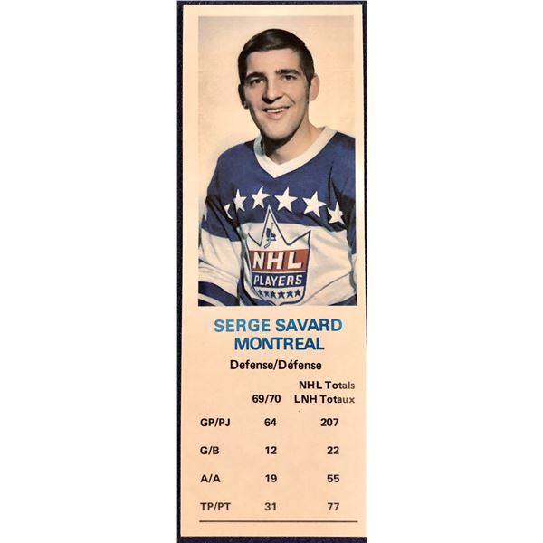 1970-71 DAD'S COOKIES SERGE SAVARD (HOF)