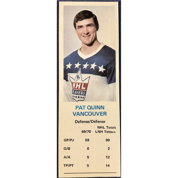 1970-71 DAD'S COOKIES PAT QUINN (HOF)