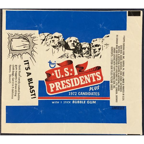 1972 TOPPS U.S. PRESIDENTS WRAPPER