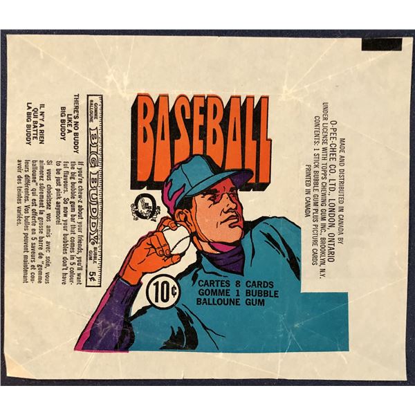 1972 O-PEE-CHEE BASEBALL WRAPPER