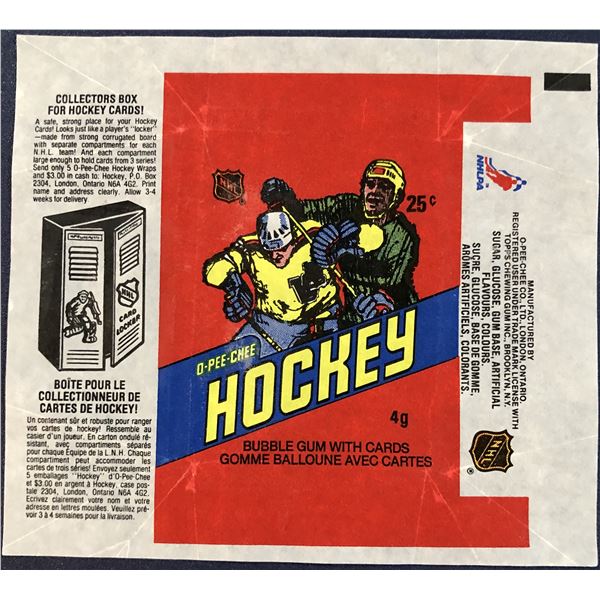 1981-82 O-PEE-CHEE HOCKEY WRAPPER