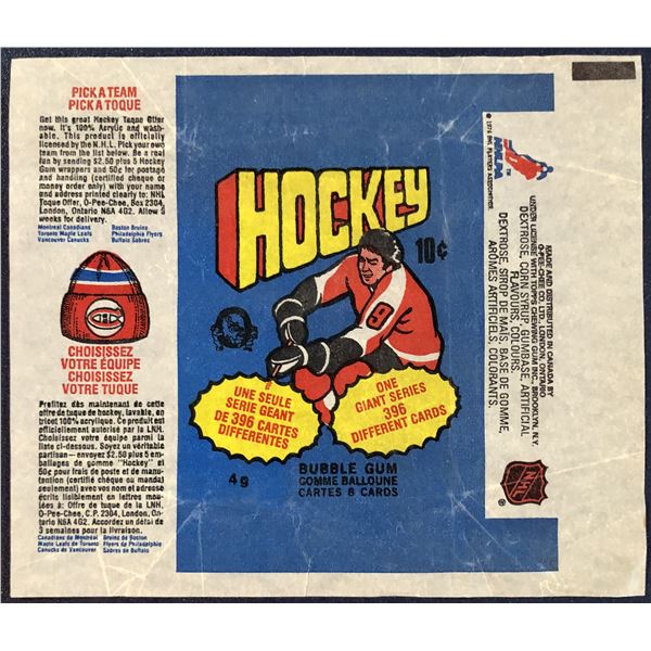 1976-77 O-PEE-CHEE HOCKEY WRAPPER