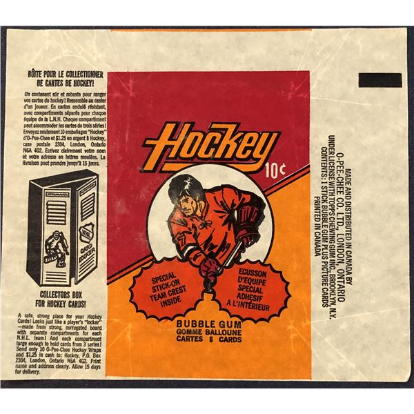 1973-74 O-PEE-CHEE HOCKEY WRAPPER