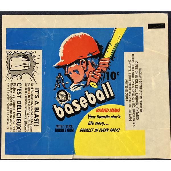 1971 O-PEE-CHEE BASEBALL WRAPPER