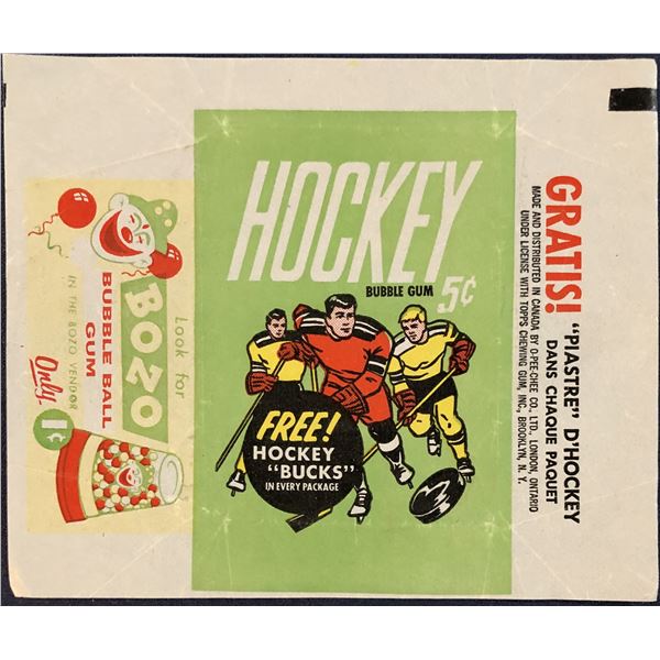 1962-63 O-PEE-CHEE HOCKEY WRAPPER