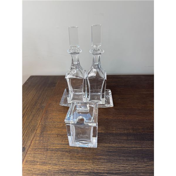 Cartier oil vinegar and mustard set chip in tray