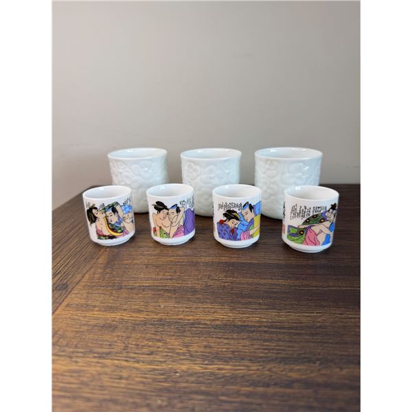 Saki  cups colorful naughty cups and translucent eggshell