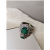 Image 1 : Emerald and Diamond Textured white gold ring