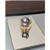 Image 1 : Estate Diamond 12mm Tahitian Pearl 14K Yellow Gold Ring