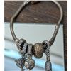 Image 1 : Pandora snake bracelet (SS/gold clasp) with 5 authentic charms