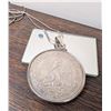 Image 1 : Rare Vintage MIGUEL HIDALGO 2 Ounces .999 Silver Round, Mexico - converted to pendant