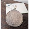 Image 2 : Rare Vintage MIGUEL HIDALGO 2 Ounces .999 Silver Round, Mexico - converted to pendant