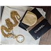 Image 1 : Chanel Vintage Chanel Vintage Gold tone double chain Monocle Pendant Necklace