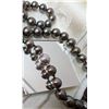 Image 3 : Mikimoto 18" (?) strand of graduated black pearls necklace