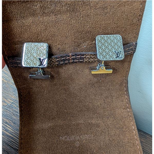 Louis Vuitton cufflinks in original leather case