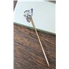 Image 1 : Art Deco Diamond and Sapphire set on gold trilliant shape stick pin