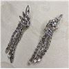 Image 2 : Sherman Signed clip on crystal drop earrings