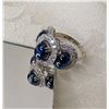 Image 2 : Triple Halo Sapphire and Diamond Ring
