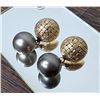 Black South Sea Pearl Dangle Earrings
