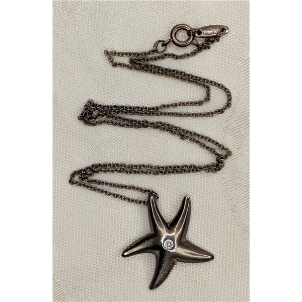 Tiffany and Co Sterling Silver Starfish Pendant with Chain
