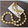 Golden Pearl Necklace - graduated, knotted, gold tone clasp