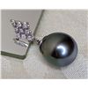 Black South Sea Pearl Pendant with Diamond Accents