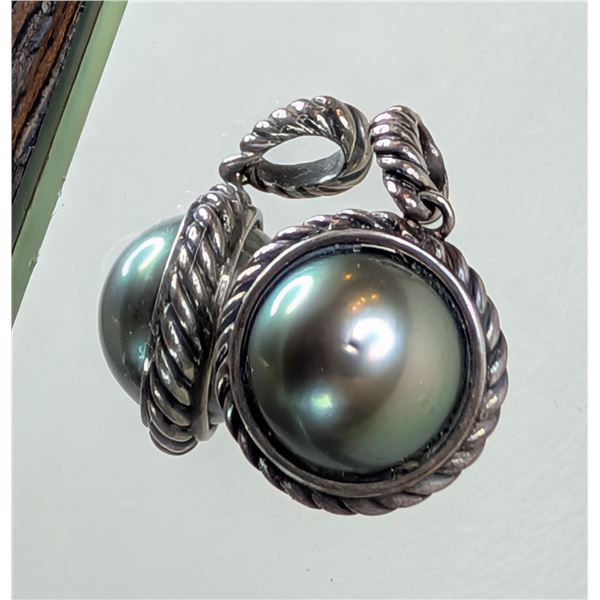 David Yurman Grey Pearl Sterling Silver Pendant