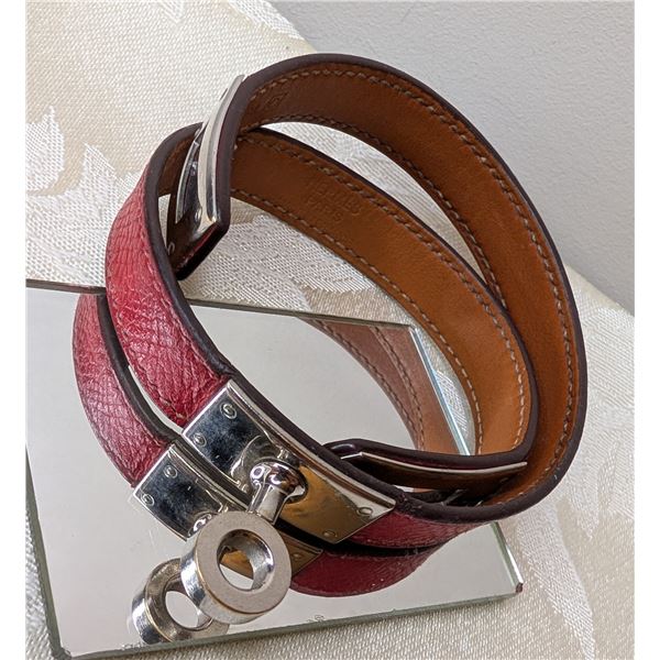 Hermes Lizard Kelly Double Tour Bracelet